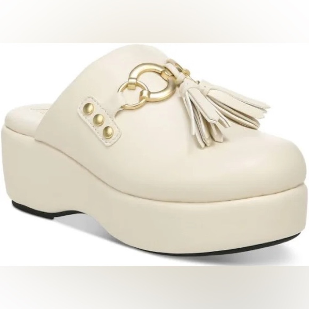 Circus by Sam Edelman Jinger Clogs in Ivory & Gold Size 7